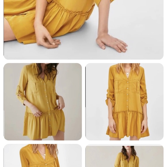 ZARA LONG SLEEVE SHIRT DRESS WITH POCKETS - Picture 3 of 4